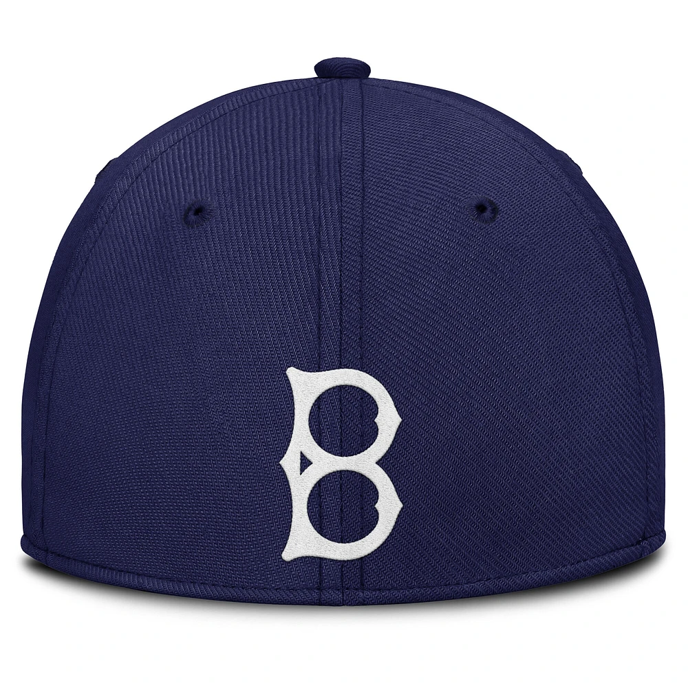 Casquette Nike Performance Flex Rise Swoosh pour homme, bleu marine/gris, Brooklyn Dodgers