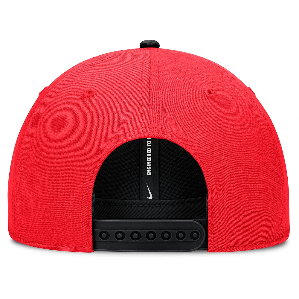 Men's Nike Red/Black Brooklyn Dodgers Cooperstown Collection Rise Neon Performance Adjustable Hat