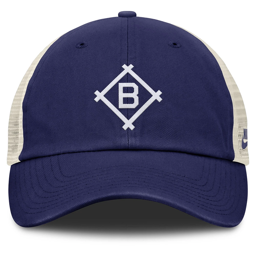 Casquette ajustable Nike Royal/Natural Brooklyn Dodgers Cooperstown Collection Club Trucker pour homme