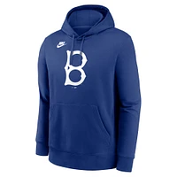 Men's Nike Royal Brooklyn Dodgers Cooperstown Collection Logo Club Pullover Hoodie