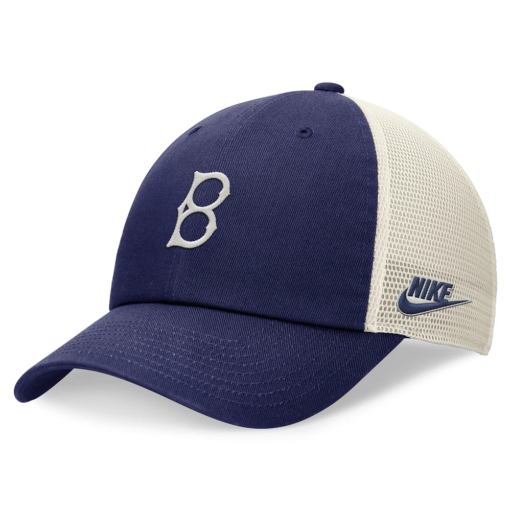 Casquette réglable Nike Royal Brooklyn Dodgers Cooperstown Collection Rewind Club Trucker pour homme