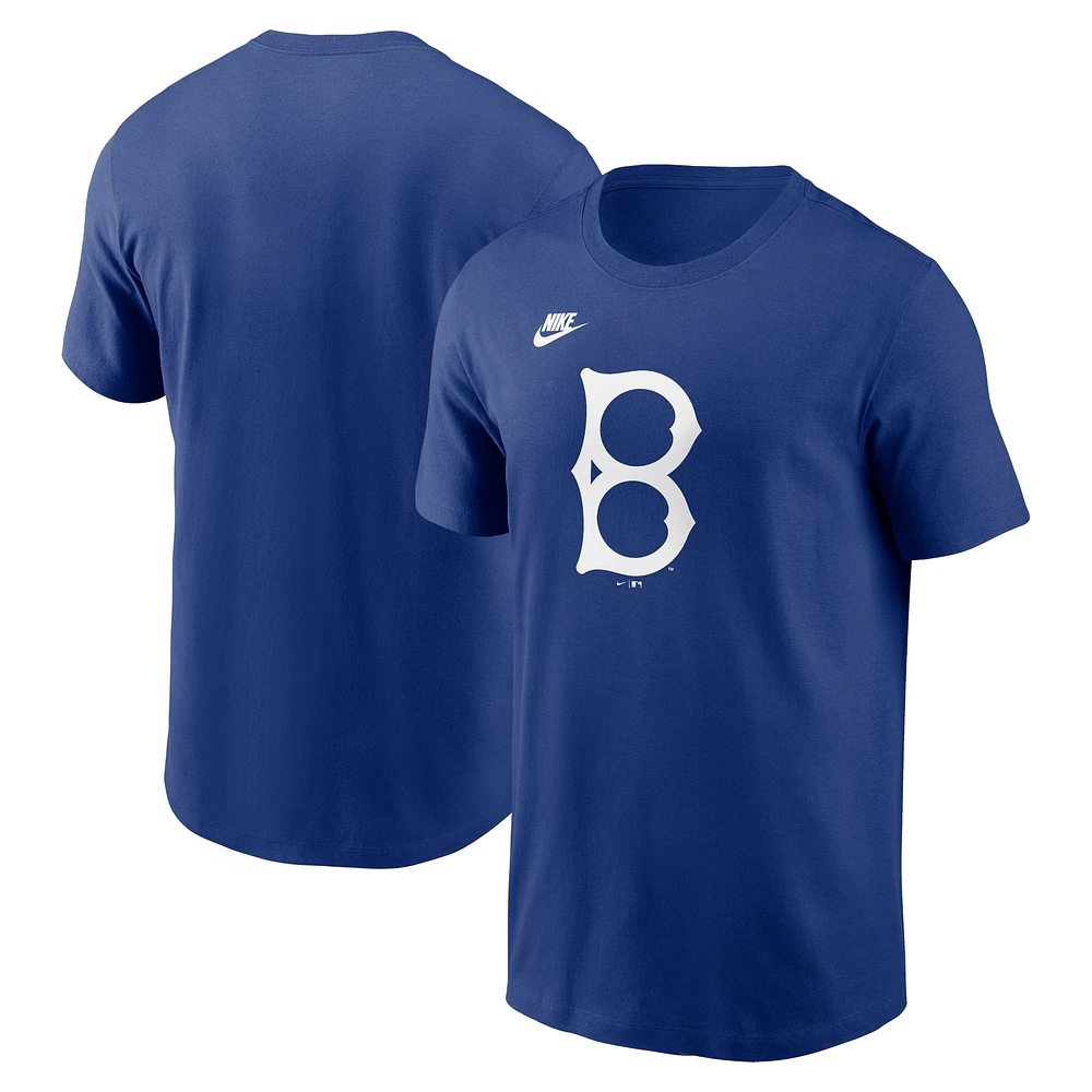 T-shirt avec logo de l'équipe Nike Royal Brooklyn Dodgers Cooperstown Collection pour homme