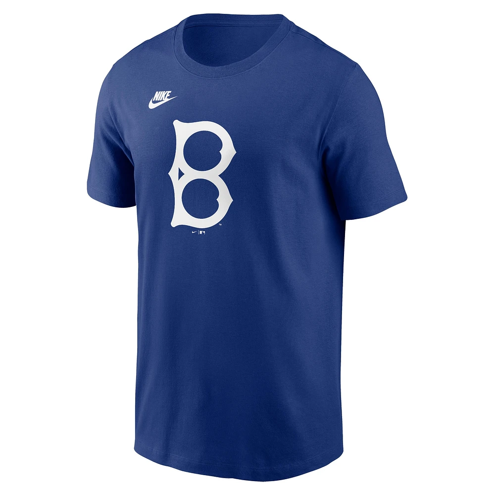 T-shirt avec logo de l'équipe Nike Royal Brooklyn Dodgers Cooperstown Collection pour homme