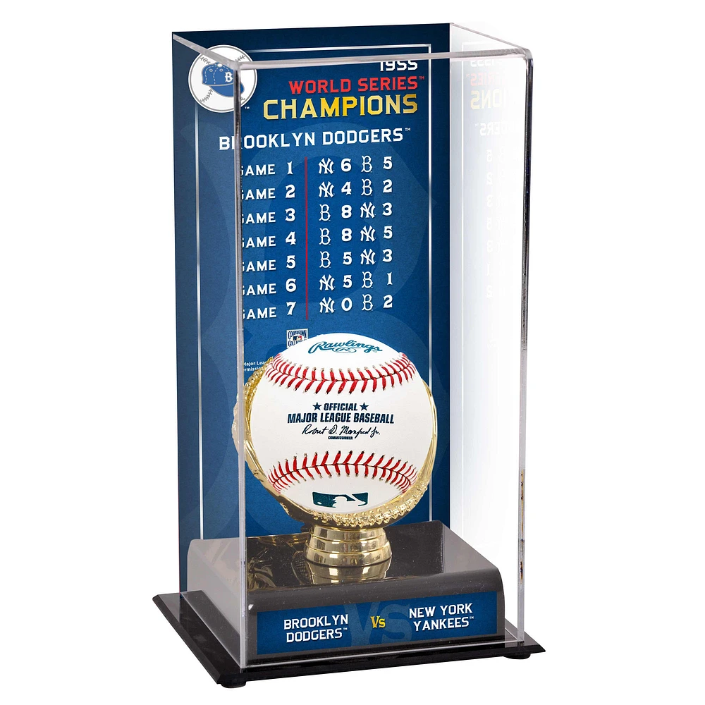 Brooklyn Dodgers 1955 World Series Champions Sublimated Display Case with Series Listing Image