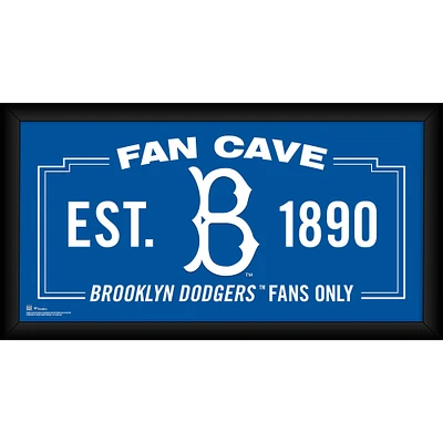 Brooklyn Dodgers Framed 10" x 20" Fan Cave Collage