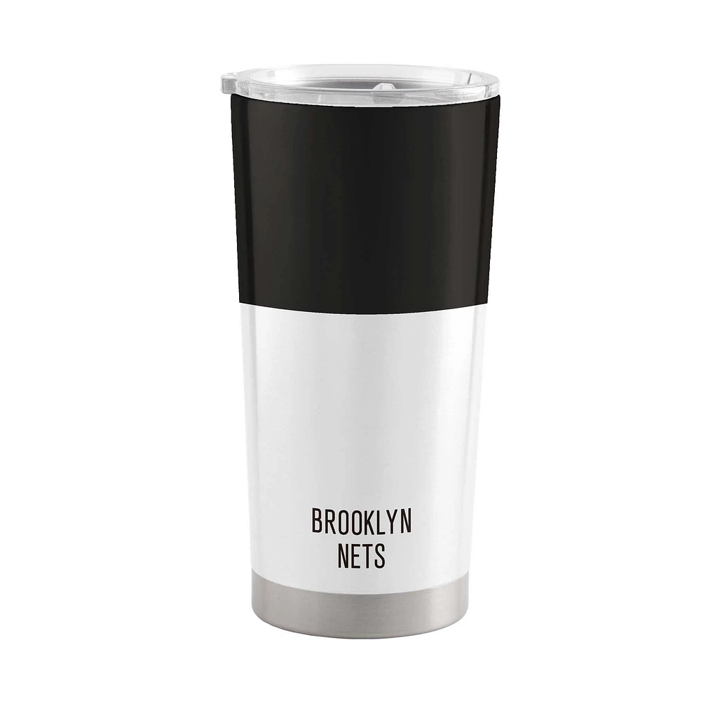 Verre à vin en acier inoxydable colorblock Brooklyn Nets de 20 oz