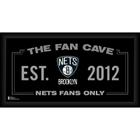 Brooklyn Nets Framed 10" x 20" Fan Cave Collage