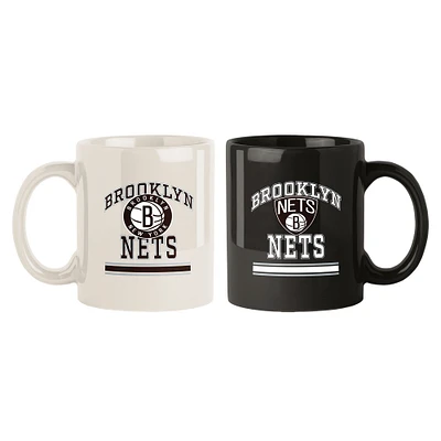 Lot de deux tasses colorées de 15 oz des Brooklyn Nets