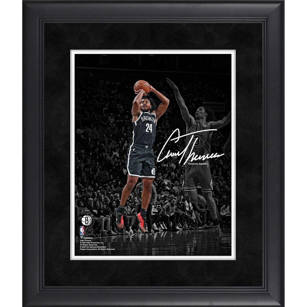 Cam Thomas Brooklyn Nets Facsimile Signature Framed 11" x 14" Spotlight Photograph