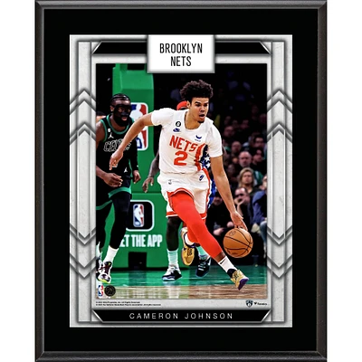 Plaque de joueur sublimée de Cameron Johnson Brooklyn Nets 10,5" x 13"