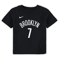 T-shirt avec nom et numéro des Brooklyn Nets Nike Kevin Durant pour bébé, noir