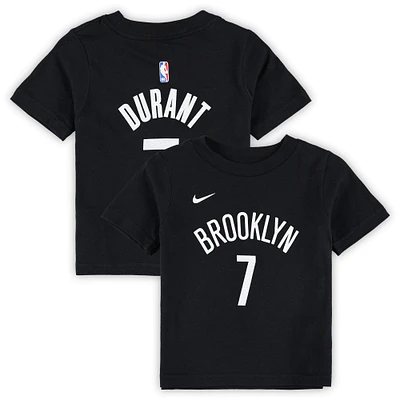 T-shirt avec nom et numéro des Brooklyn Nets Nike Kevin Durant pour bébé, noir