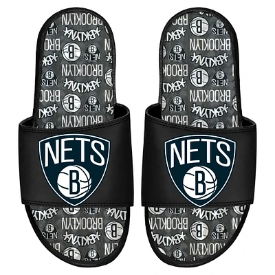 Sandales à glissière en gel motif d'équipe Brooklyn Nets ISlide