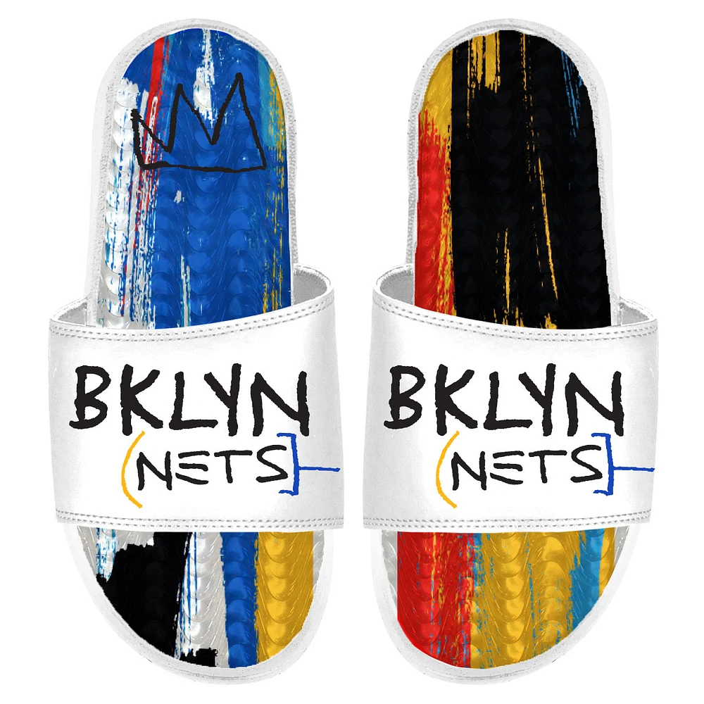 ISlide White Brooklyn Nets 2022/23 City Edition Gel Slide Sandals