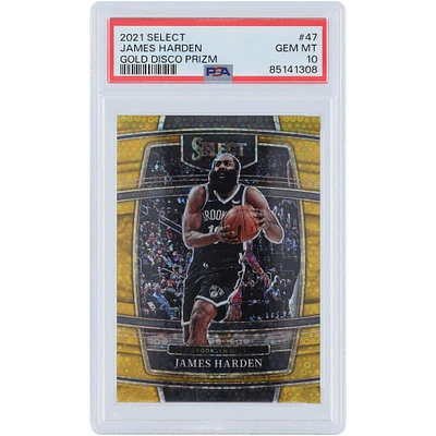 James Harden Brooklyn Nets 2021 Panini Select Gold Disco #47 #3/10 PSA Carte 10 authentifiée
