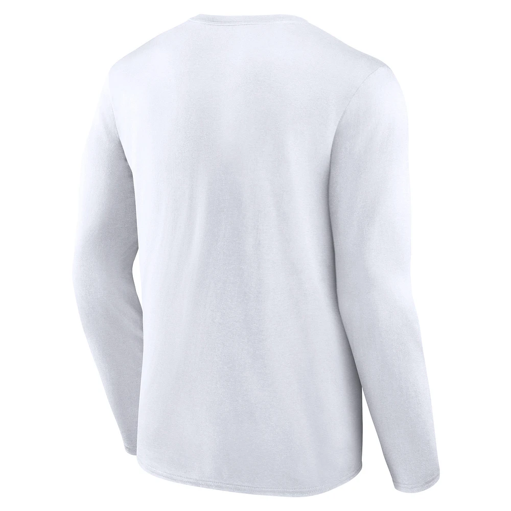Men's Fanatics  White Brooklyn Nets Long Sleeve T-Shirt