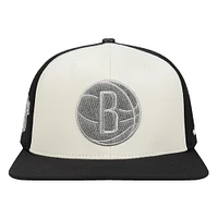 Men's Pro Standard  Cream Brooklyn Nets French Terry Snapback Hat