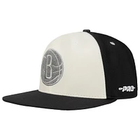 Men's Pro Standard  Cream Brooklyn Nets French Terry Snapback Hat