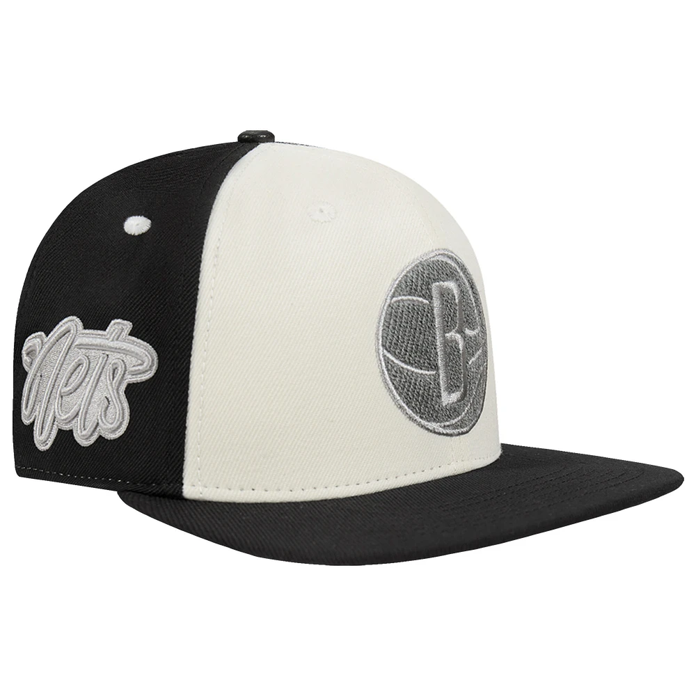 Men's Pro Standard  Cream Brooklyn Nets French Terry Snapback Hat