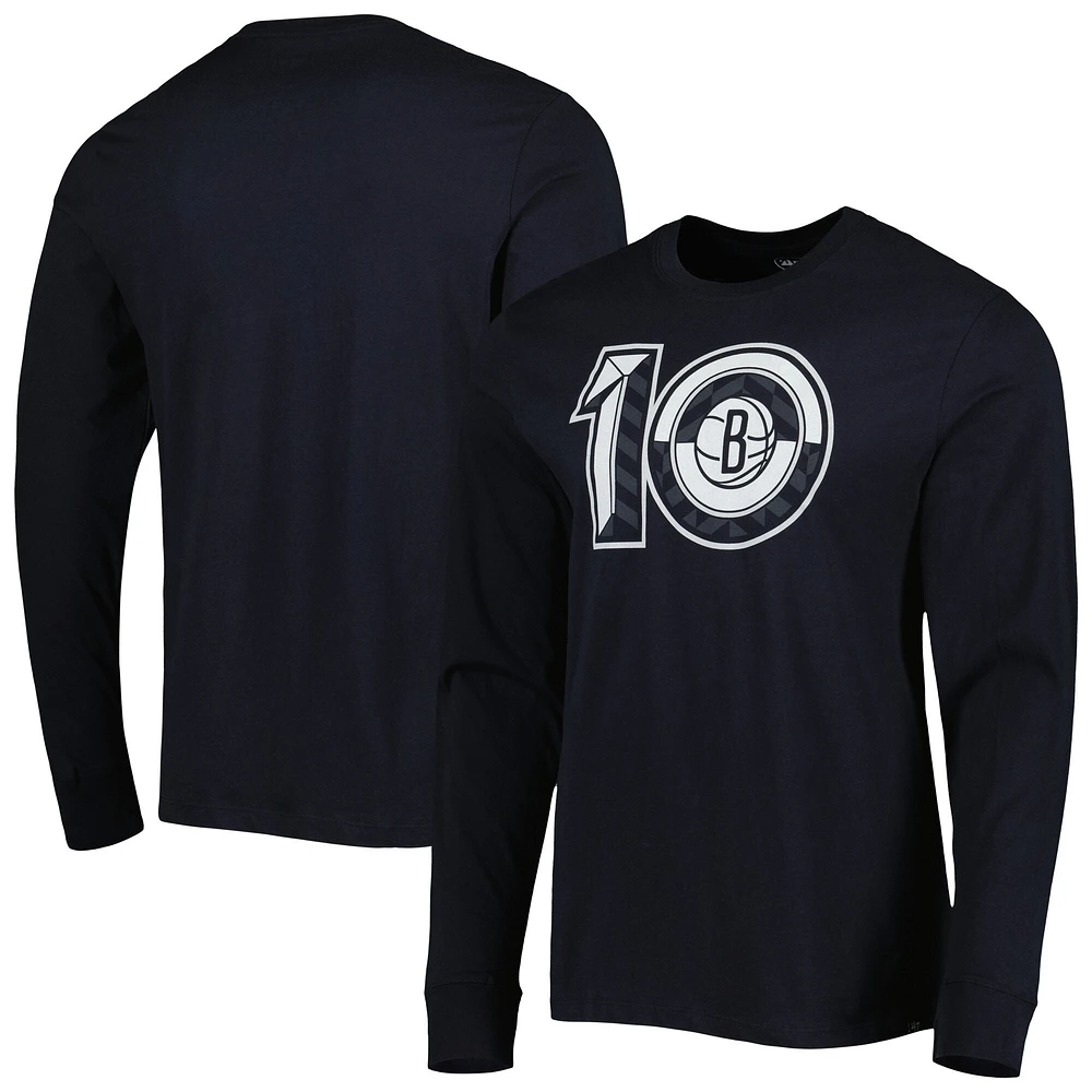 T-shirt à manches longues super rival du 10e anniversaire des Brooklyn Nets '47 pour homme