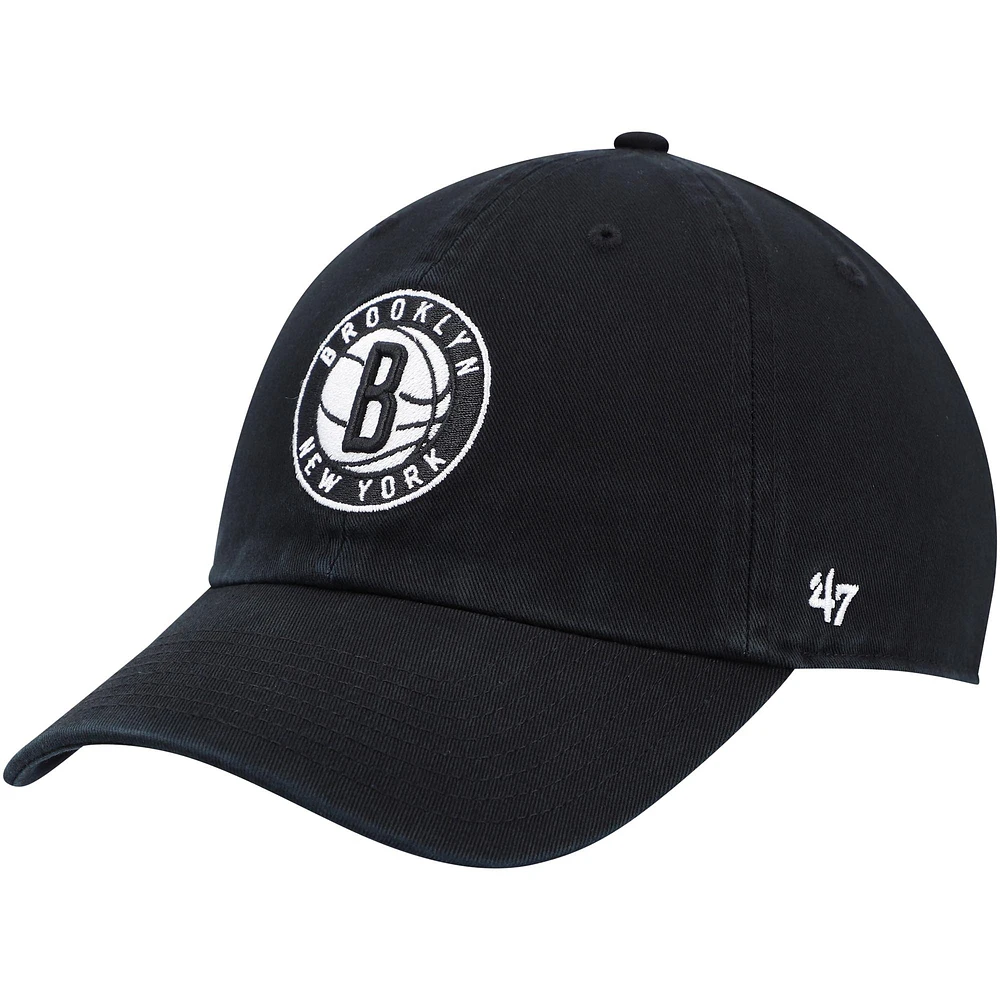 Casquette réglable pour homme '47 Brooklyn Nets Alternate Logo Team Clean Up