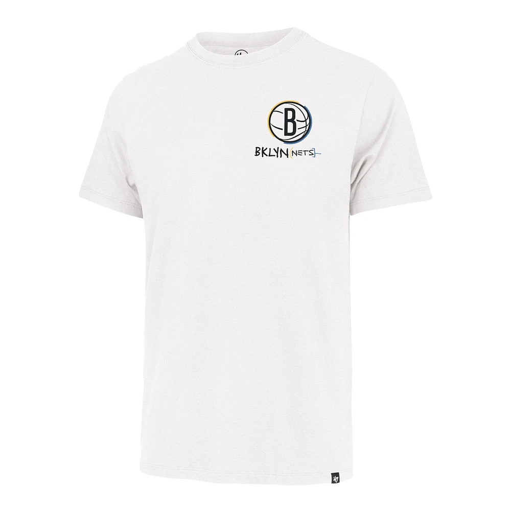 Men's '47  White Brooklyn Nets 2022/23 City Edition Backer Franklin T-Shirt