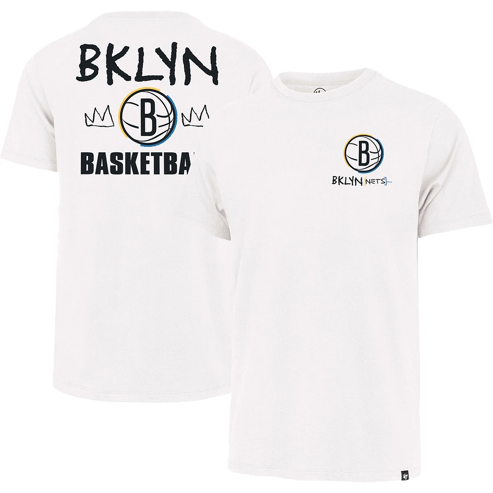 Men's '47  White Brooklyn Nets 2022/23 City Edition Backer Franklin T-Shirt