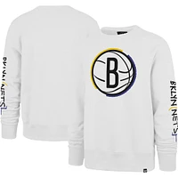 Sweat-shirt pour homme '47 White Brooklyn Nets 2022/23 City Edition Two-Peat Headline Pullover