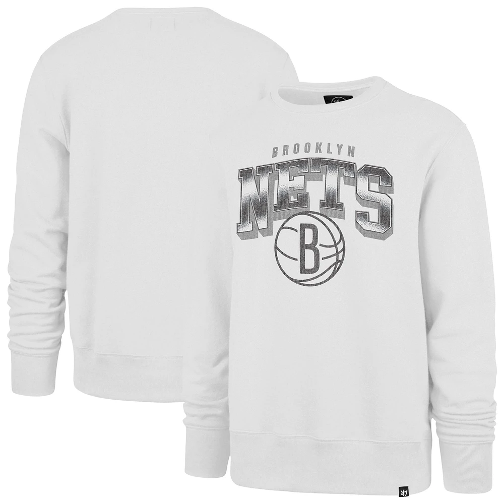 Men's '47 White Brooklyn Nets Spotlight Headline Pullover Sweatshirt