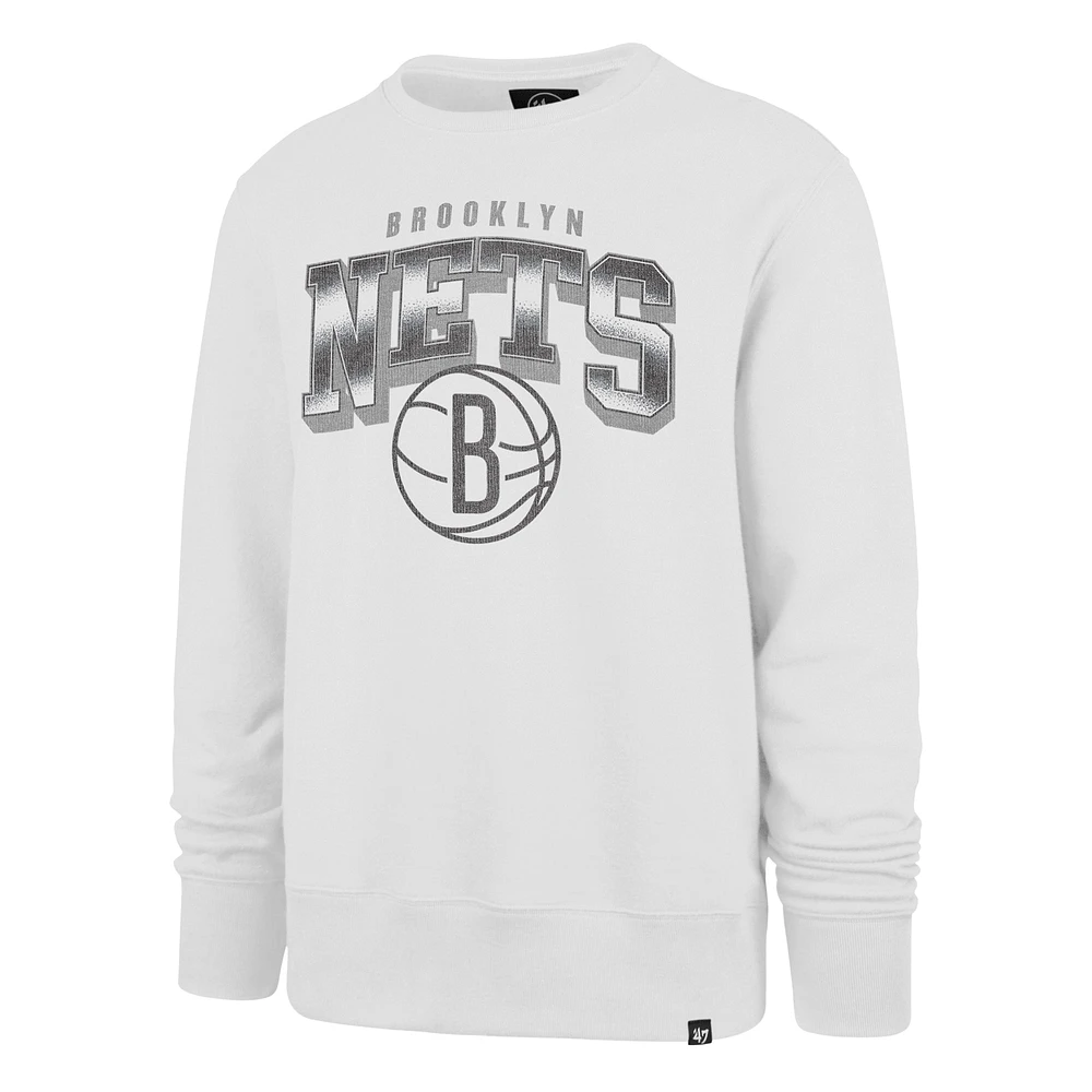 Men's '47 White Brooklyn Nets Spotlight Headline Pullover Sweatshirt