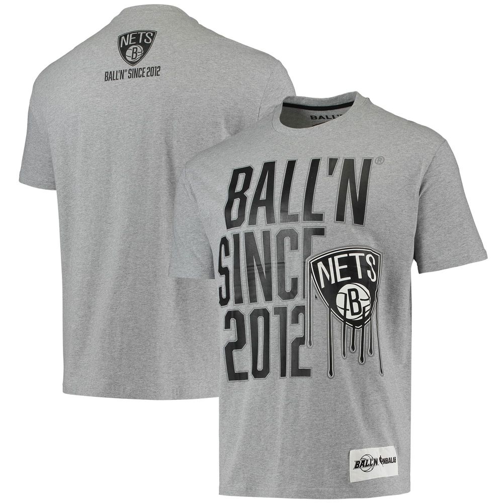 Men's BALL'N Heathered Gray Brooklyn Nets Since 2012 T-Shirt