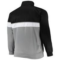 Men's Black/Gray Brooklyn Nets Big & Tall Pieced Body Full-Zip Track Jacket