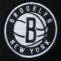 Men's Black/White Brooklyn Nets Big & Tall Contrast Stitch Knit Shorts