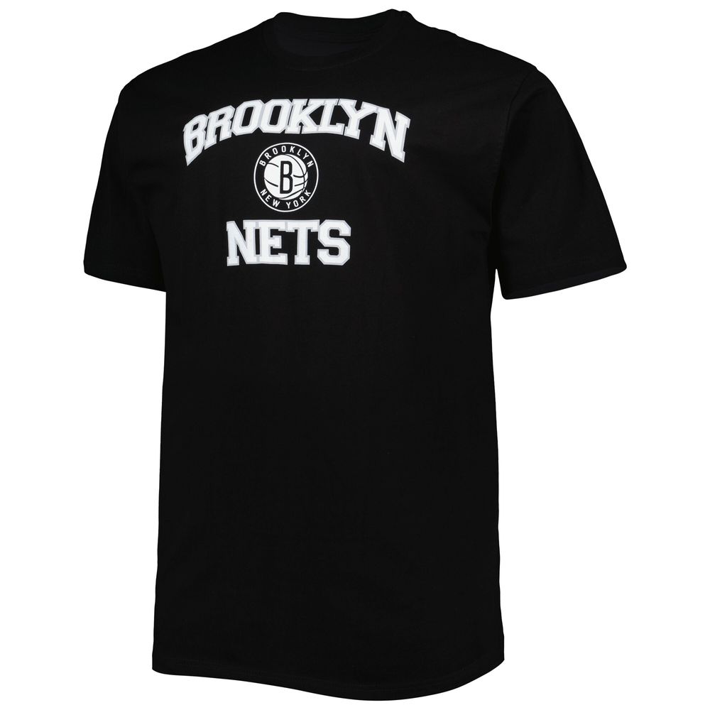 Men's Black Brooklyn Nets Big & Tall Heart Soul T-Shirt