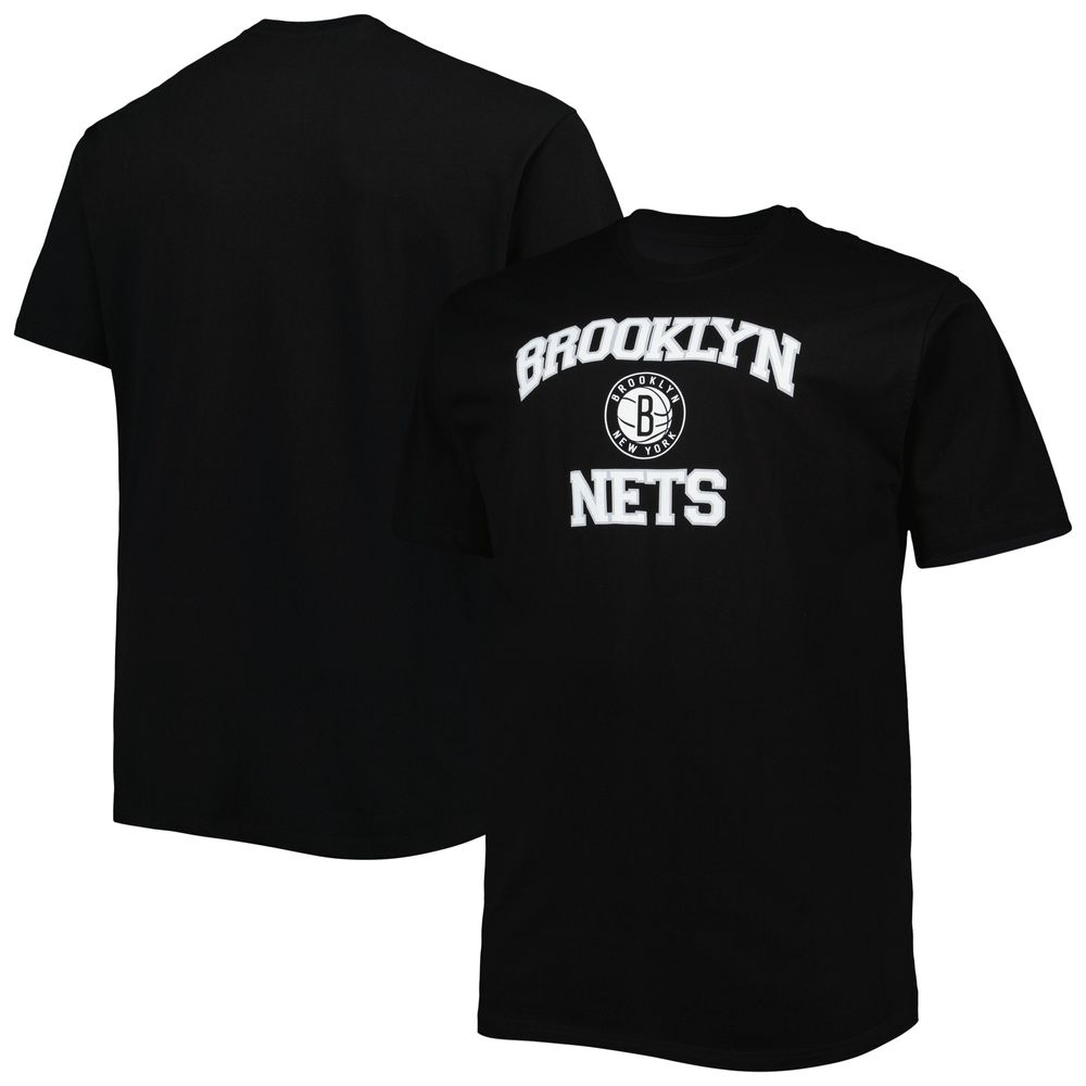 Men's Black Brooklyn Nets Big & Tall Heart Soul T-Shirt