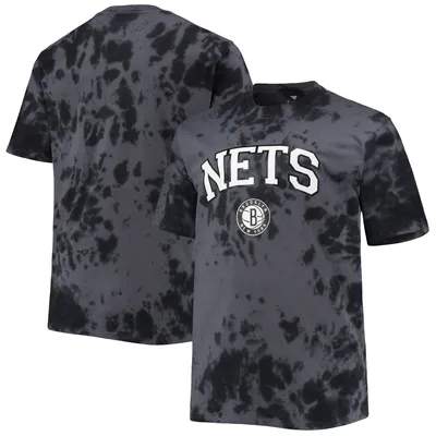 Brooklyn Nets Big & Tall Marble Dye Tonal Performance T-Shirt - Black