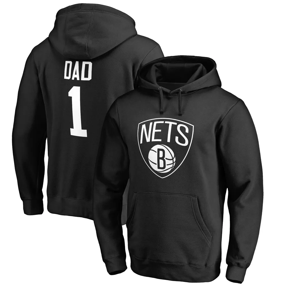 Brooklyn Nets #1 Dad Pullover Hoodie - Black
