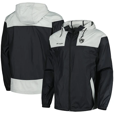 Men's Columbia Black Brooklyn Nets Flash Forward Challenger Full-Zip Hoodie