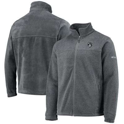 Men's Columbia Brooklyn Nets Heathered Charcoal Flanker Full-Zip Jacket