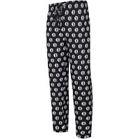 Men's Concepts Sport Black Brooklyn Nets Allover Logo Print Gauge Sleep Pants