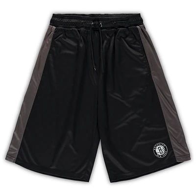 Short de performance Fanatics pour hommes, noir/charbon, Brooklyn Nets, grandes et