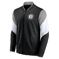 Men's Fanatics Black/Gray Brooklyn Nets League Best Performance Full-Zip Jacket