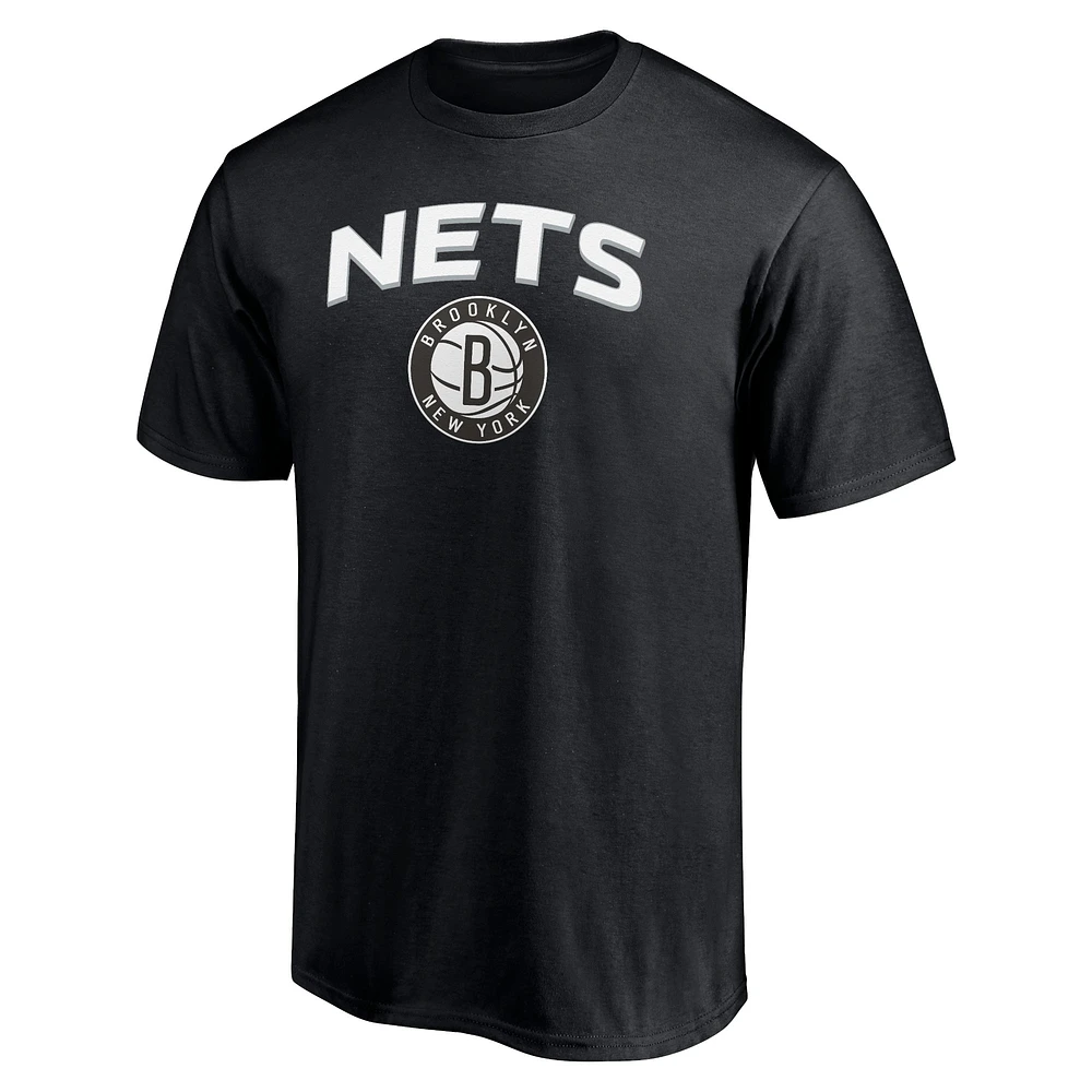 Ensemble combiné de t-shirts Brooklyn Nets Fanatics noir/anthracite chiné pour hommes