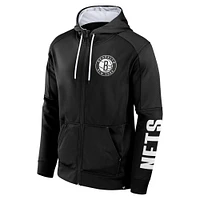 Men's Fanatics  Black Brooklyn Nets Baller Defender Performance Full-Zip Hoodie