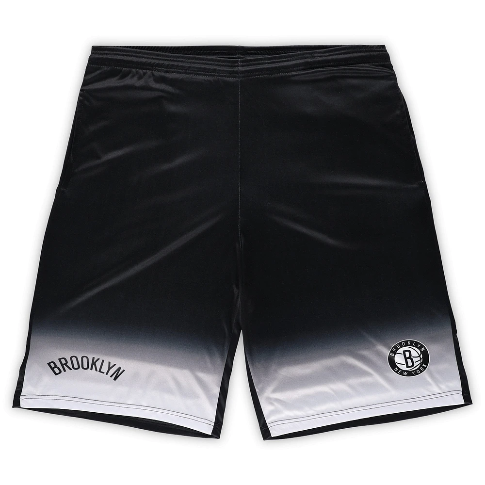 Short fanatiques noir Brooklyn Nets Big & Tall Fadeaway pour hommes