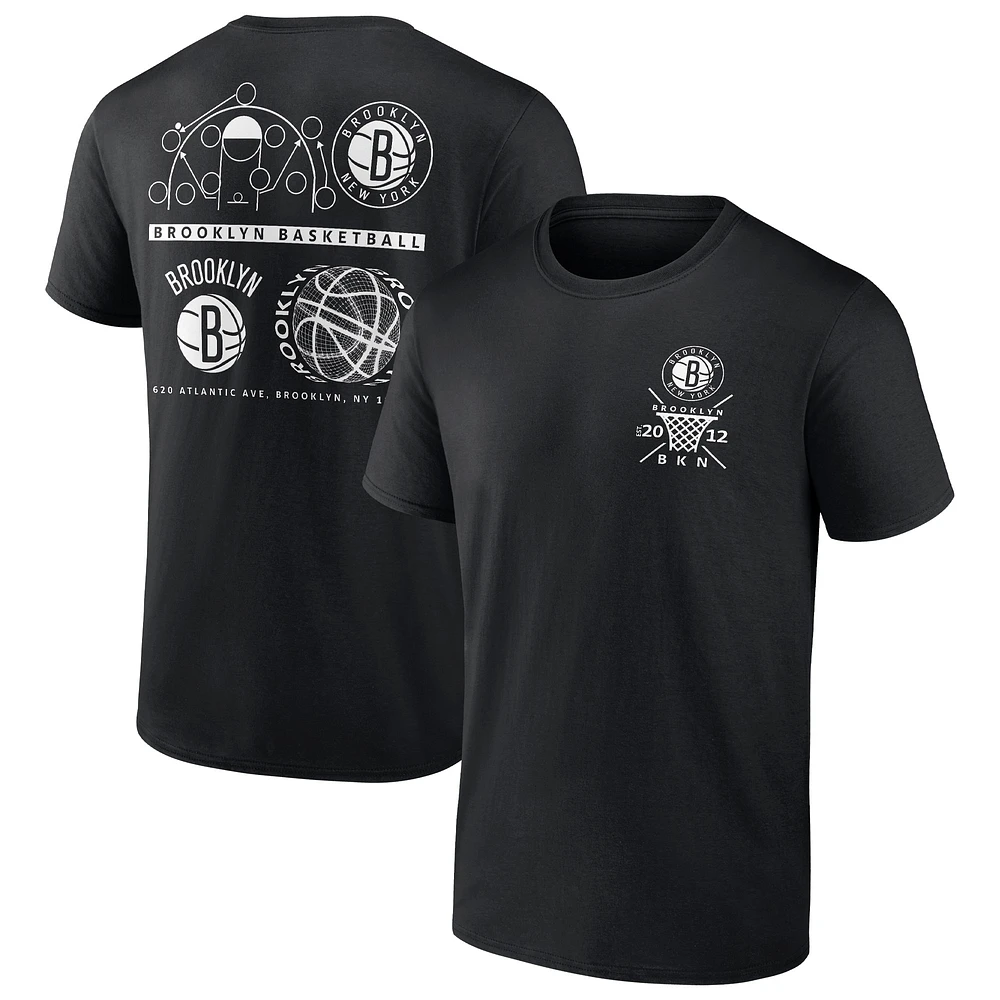 T-shirt noir fanatiques pour hommes Brooklyn Nets Court Street Collective