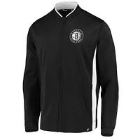 Veste noire entièrement zippée à col montant Fanatics pour hommes Brooklyn Nets