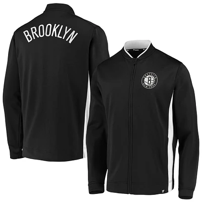 Men's Fanatics Black Brooklyn Nets Exclusive Mock Neck Full-Zip Jacket