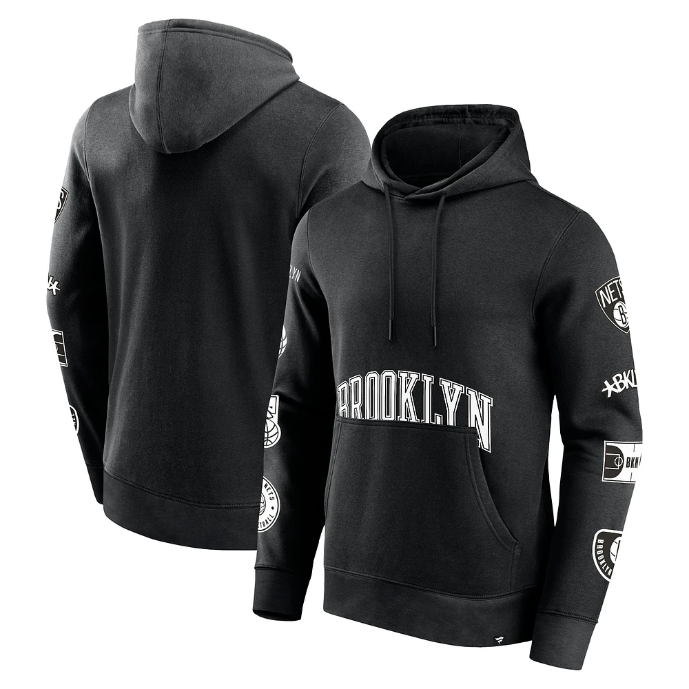 Men's Fanatics Black Brooklyn Nets Home Court Pullover Hoodie