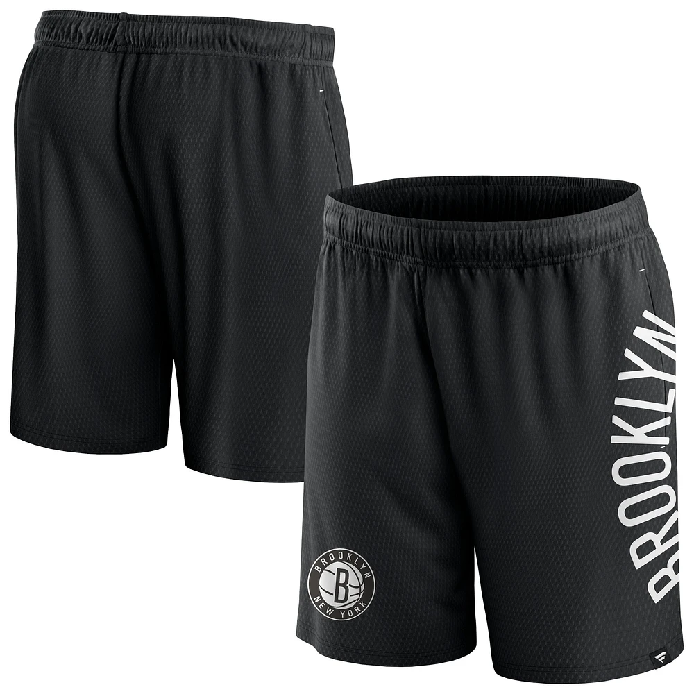 Short en maille Post Up noir Brooklyn Nets Fanatics pour hommes